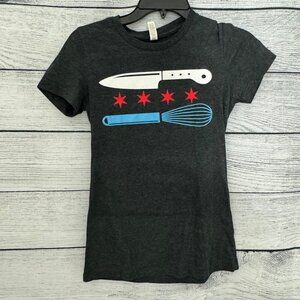 NWOT Chicago Flag Cooking Tools Graphic T-Shirt Size M